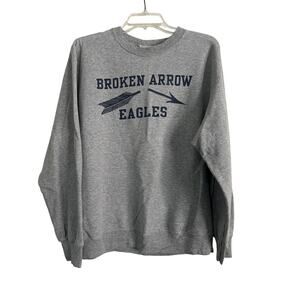 GUC Fruit of the Loom Broken Arrow Eagles Gray Long Sleeve Sweatshirt Size Large